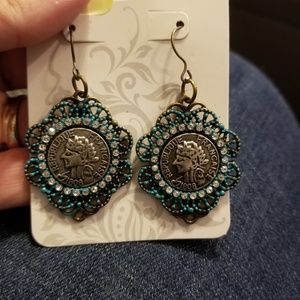Coin earrings new handcrafted 1 of a kind